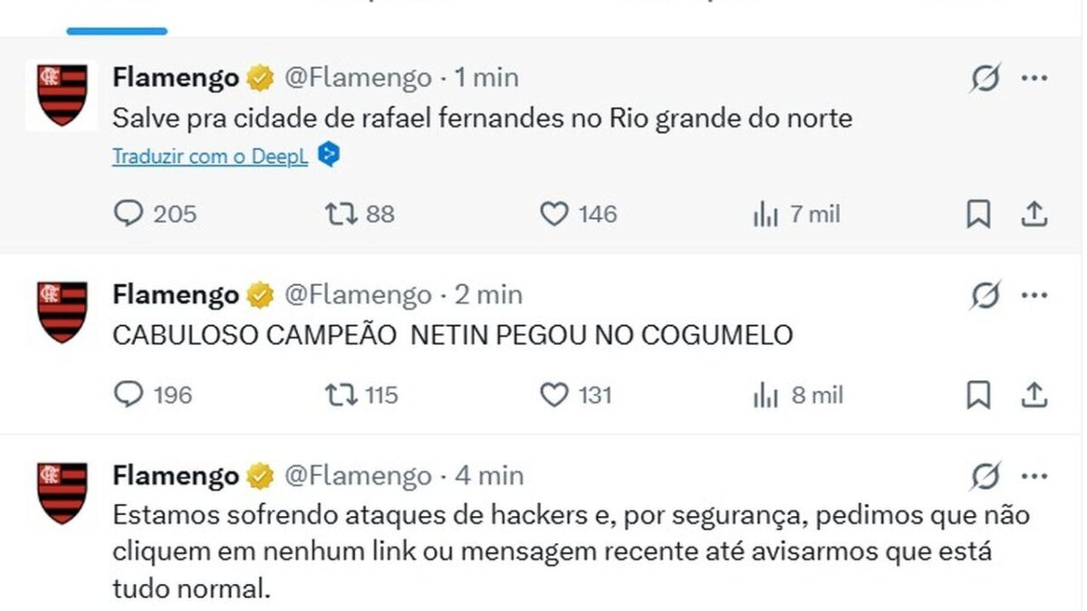 Imagem da noticia Flamengo sofre ataque de hackers no X durante final