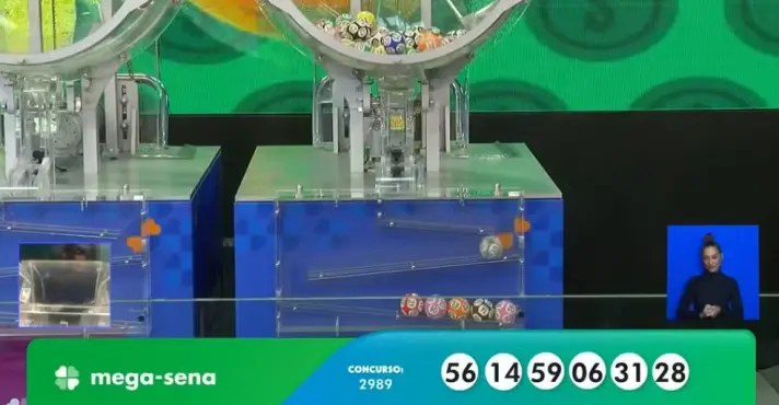 Números da Mega-Sena 2.989 exibidos após sorteio