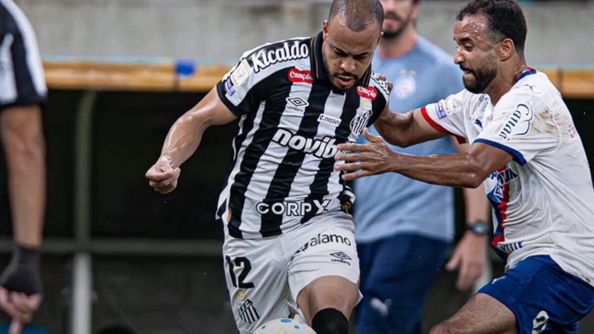 Imagem da noticia Santos abre 2 a 0, mas cede o empate para o Bahia e se complica no Brasileiro