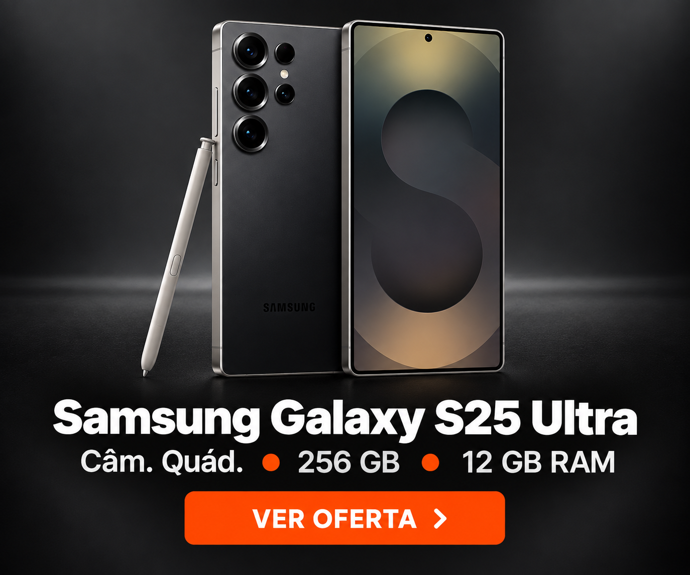 Celular Samsung Galaxy S25 Ultra 5g, 256gb, 12gb, Câm. Quád. Titanium Black