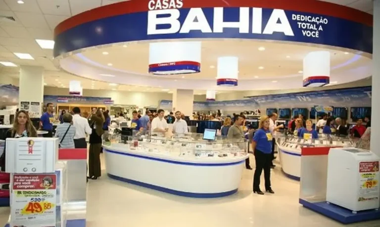 Fachada de uma unidade da rede varejista Casas Bahia.