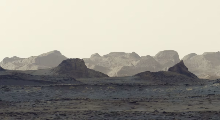 Amanhecer em Marte registrado pelo rover Curiosity da Nasa