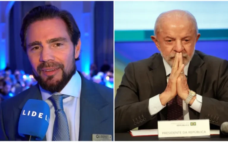 Daniel Vorcaro e Lula em montagem editorial sobre acusações envolvendo financiamento de documentário e investimentos de fundos de pensão.